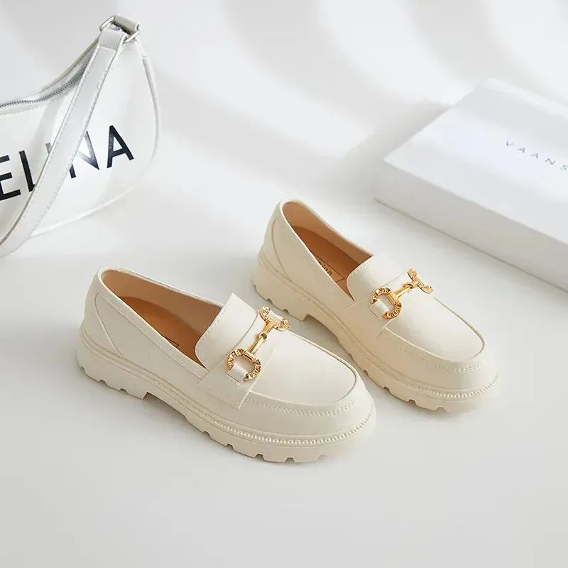 2023 Loafers Thick Ergonomic Style Wear Versatile Outer New Low-cut Shoes British Women's Waterproof Rain Anti-slip Diverse collection Bottom Casual