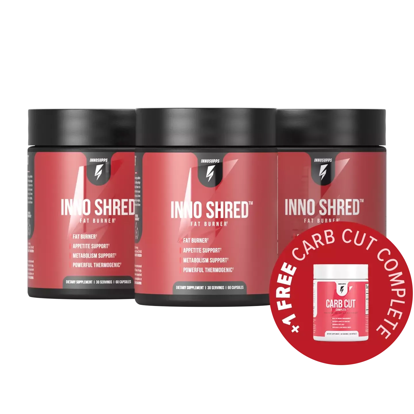 3 Bottles of Inno Shred   1 FREE Carb Cut Complete