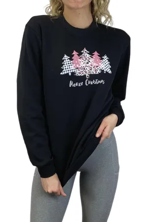 5002 - "Merry Christmas" Fleece Crewneck Sweatshirt/Black- FNAL SALE