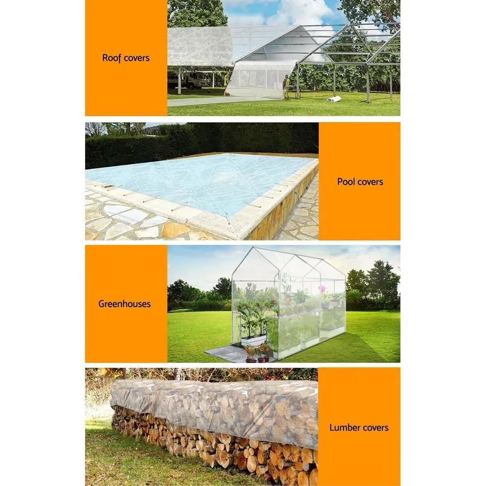 5Mx6M Tarpaulin Heavy Duty Cover 135Gsm Clear