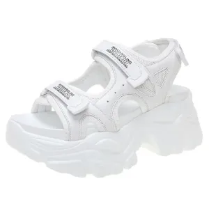 8cm Women Sandals Platform Thick Sole Chunky Shoes Platform Ins Casual Summer Shoes Sandals Beige Black Comfortable