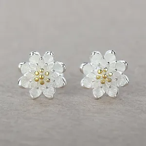 925 Sterling Silver Lotus Earring