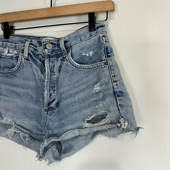 Agolde Jaden Frayed Hem Denim Shorts size 25