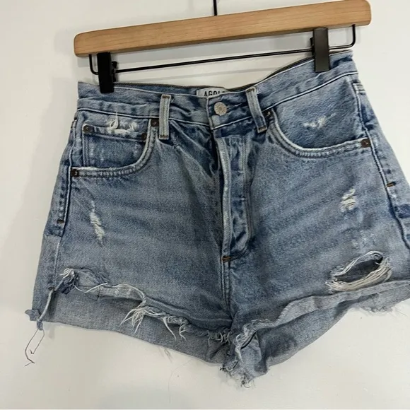 Agolde Jaden Frayed Hem Denim Shorts size 25