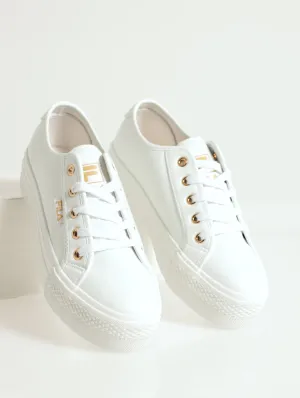 Alessia Platform Lace Up Sneaker - White