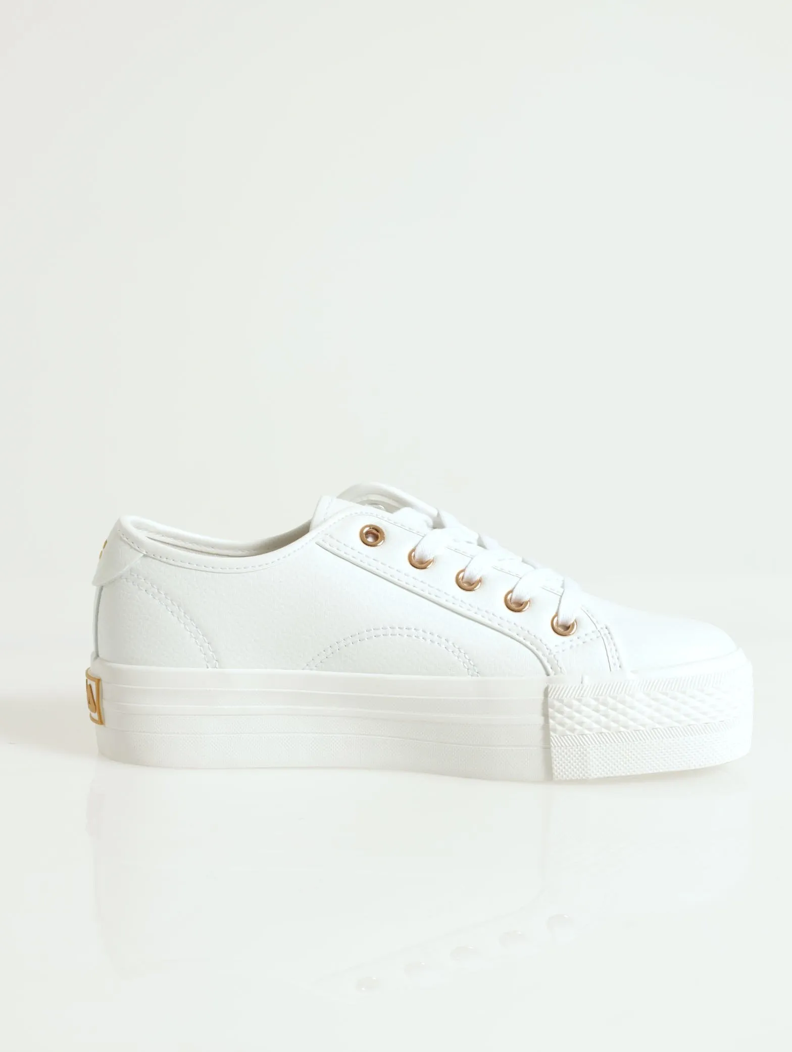 Alessia Platform Lace Up Sneaker - White
