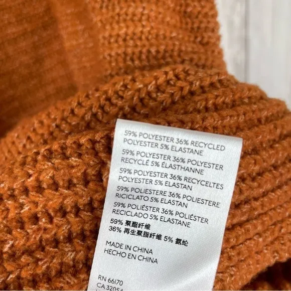 ANTHROPOLOGIE Pilcro Cowl Neck Sweater Cedar Rust Size M Winter Cozy