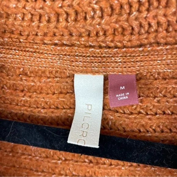 ANTHROPOLOGIE Pilcro Cowl Neck Sweater Cedar Rust Size M Winter Cozy