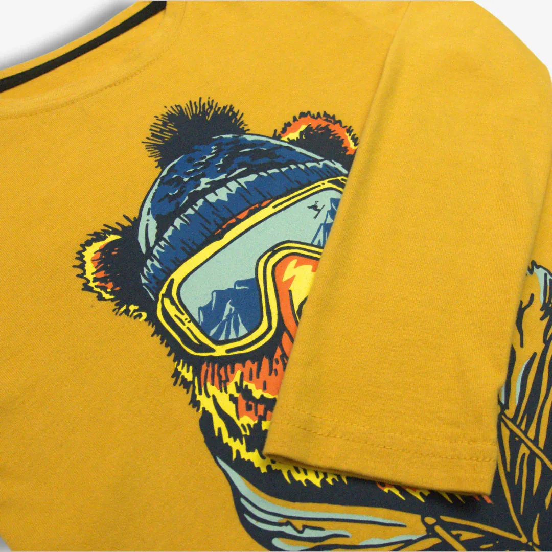 Appaman Boys Long Sleeve Graphic Tee - Ski Bear