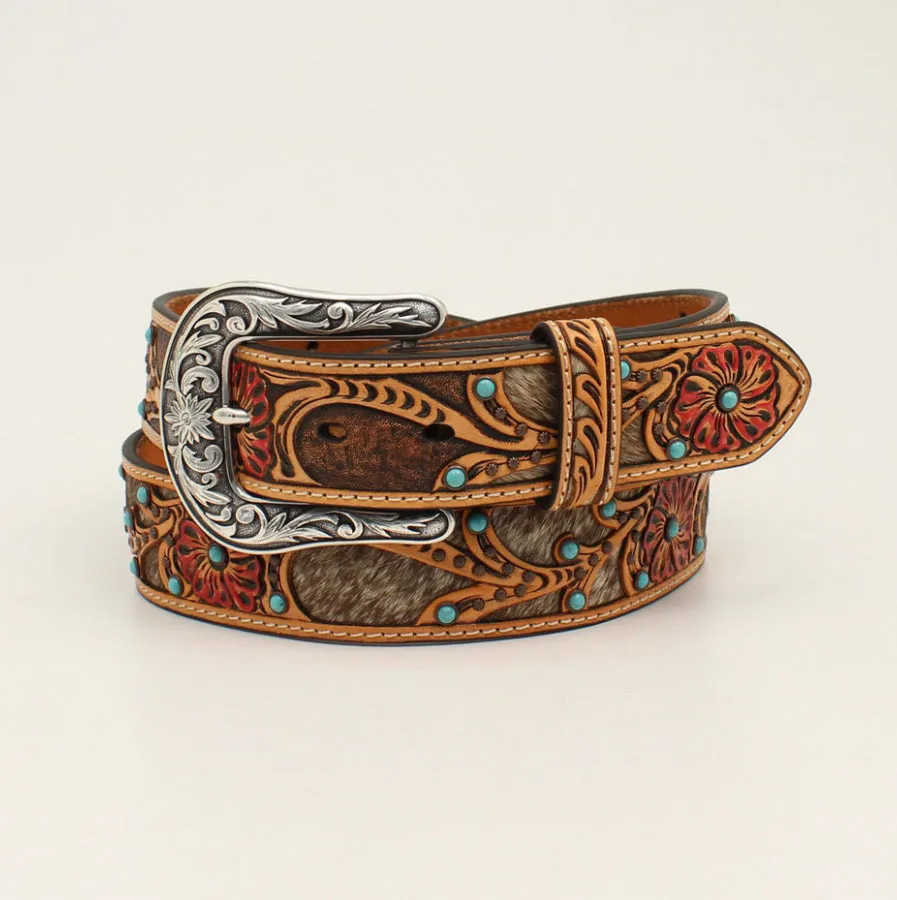 Ariat Calf Hair Underlay Red Fowler Belt