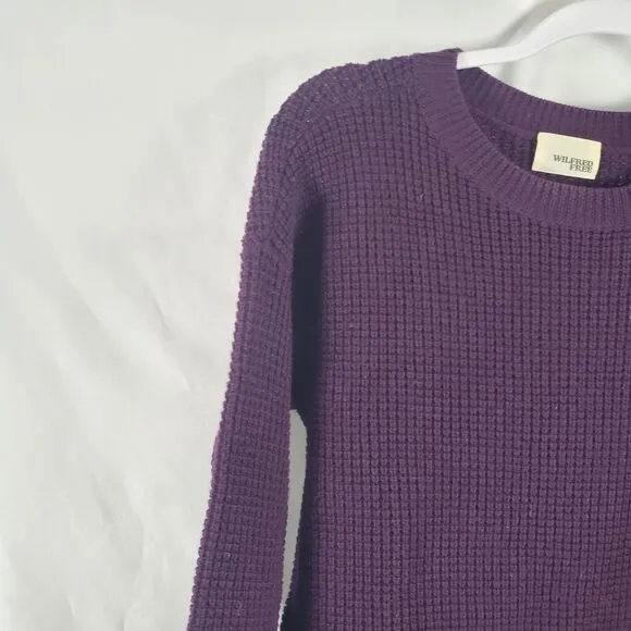 Aritzia Wilfred Free Waffle Knit Wool Sweater in Purple - XXS