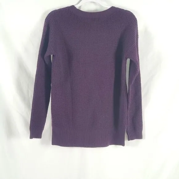 Aritzia Wilfred Free Waffle Knit Wool Sweater in Purple - XXS