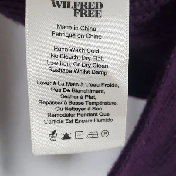 Aritzia Wilfred Free Waffle Knit Wool Sweater in Purple - XXS