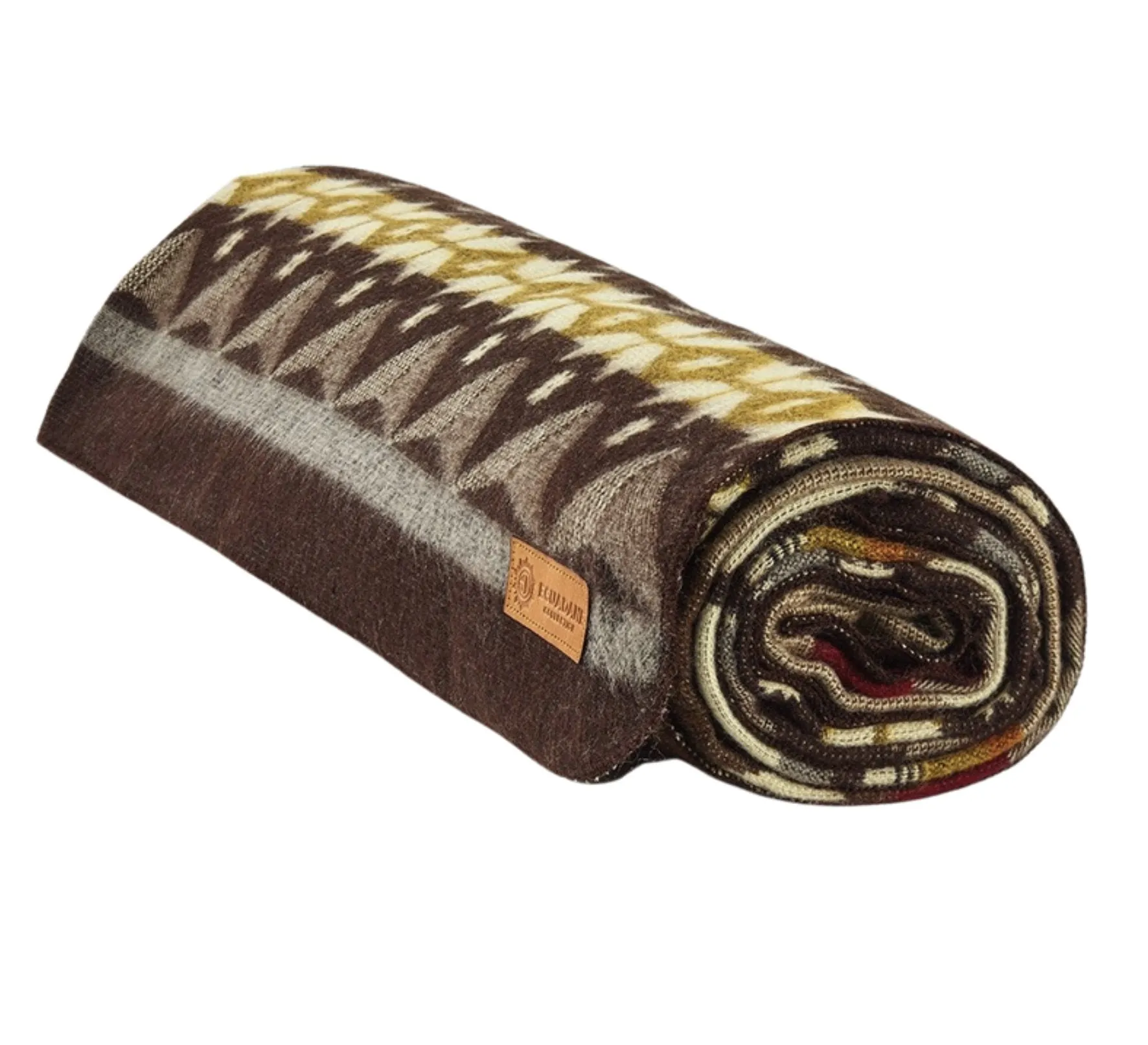 Artisan-Made Winter Blanket - Brown Ski Adventure