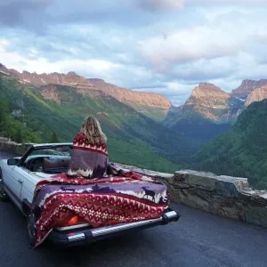 Artisan-Made Winter Blanket - Red Ski Adventure