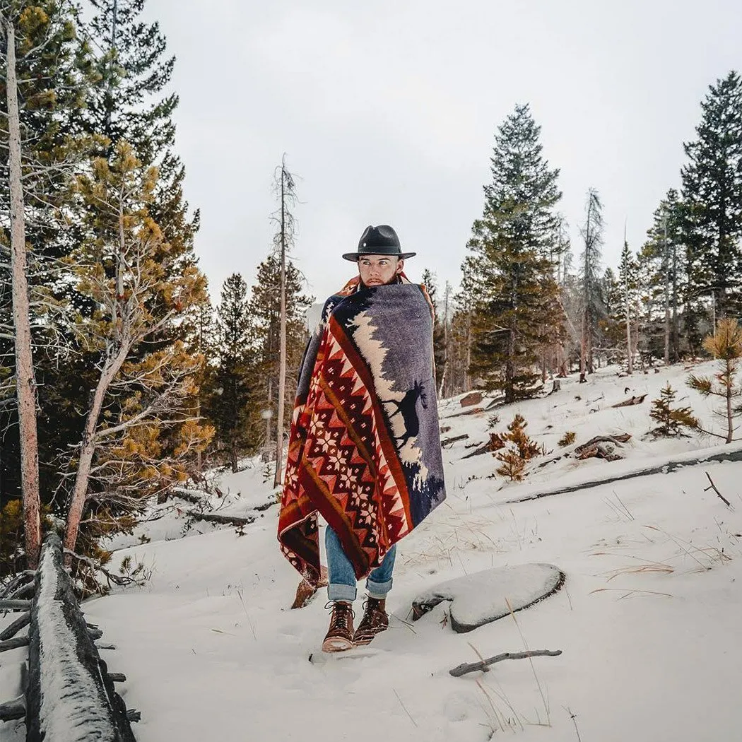 Artisan-Made Winter Blanket - Red Ski Adventure
