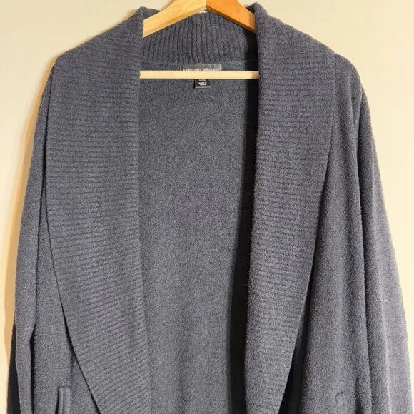 Barefoot Dreams Cozy ChicLite Circle Cardigan Sweater Womens L/XL Black Open 452