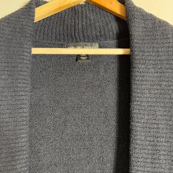 Barefoot Dreams Cozy ChicLite Circle Cardigan Sweater Womens L/XL Black Open 452