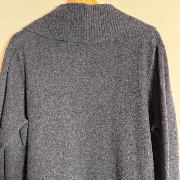 Barefoot Dreams Cozy ChicLite Circle Cardigan Sweater Womens L/XL Black Open 452