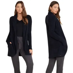 Barefoot Dreams Cozy ChicLite Circle Cardigan Sweater Womens L/XL Black Open 452