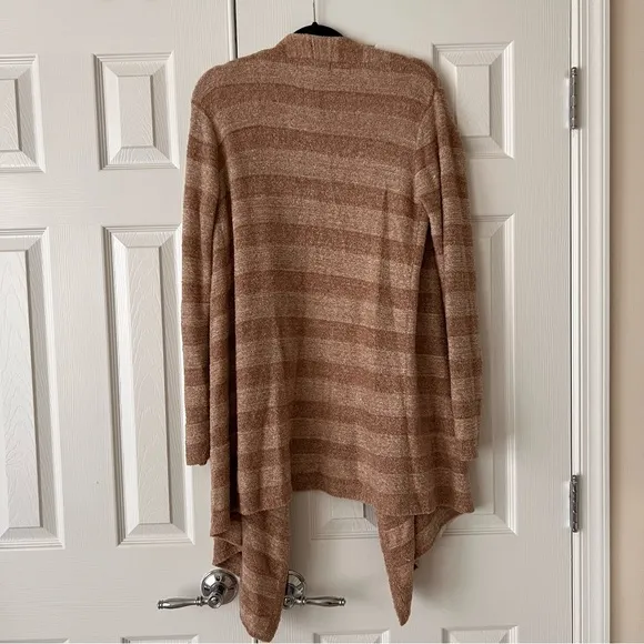 Barefoot Dreams • Striped Drape Front Cardigan Coastal Grandma sz X XL