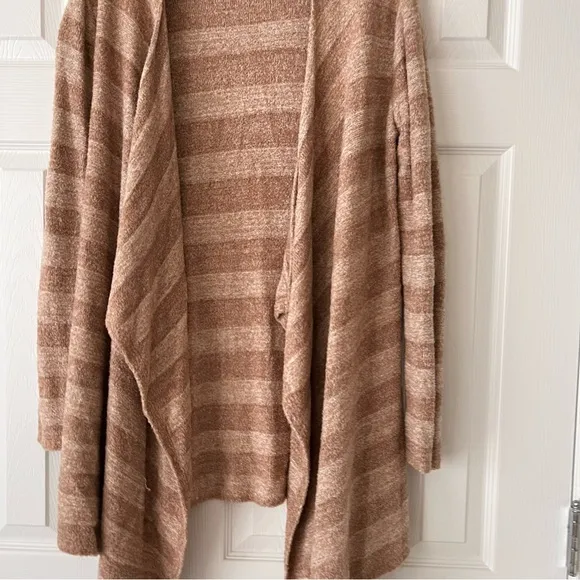 Barefoot Dreams • Striped Drape Front Cardigan Coastal Grandma sz X XL