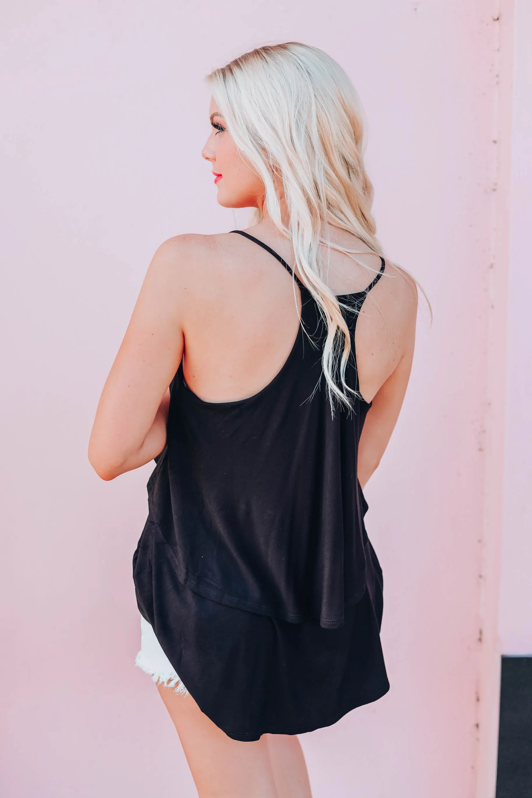 BellaRosa Tiered Tank - Black