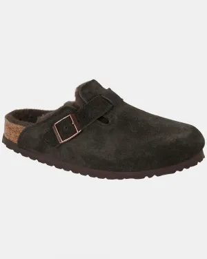 Birkenstock Boston Shearling Suede Leather Womens Clogs