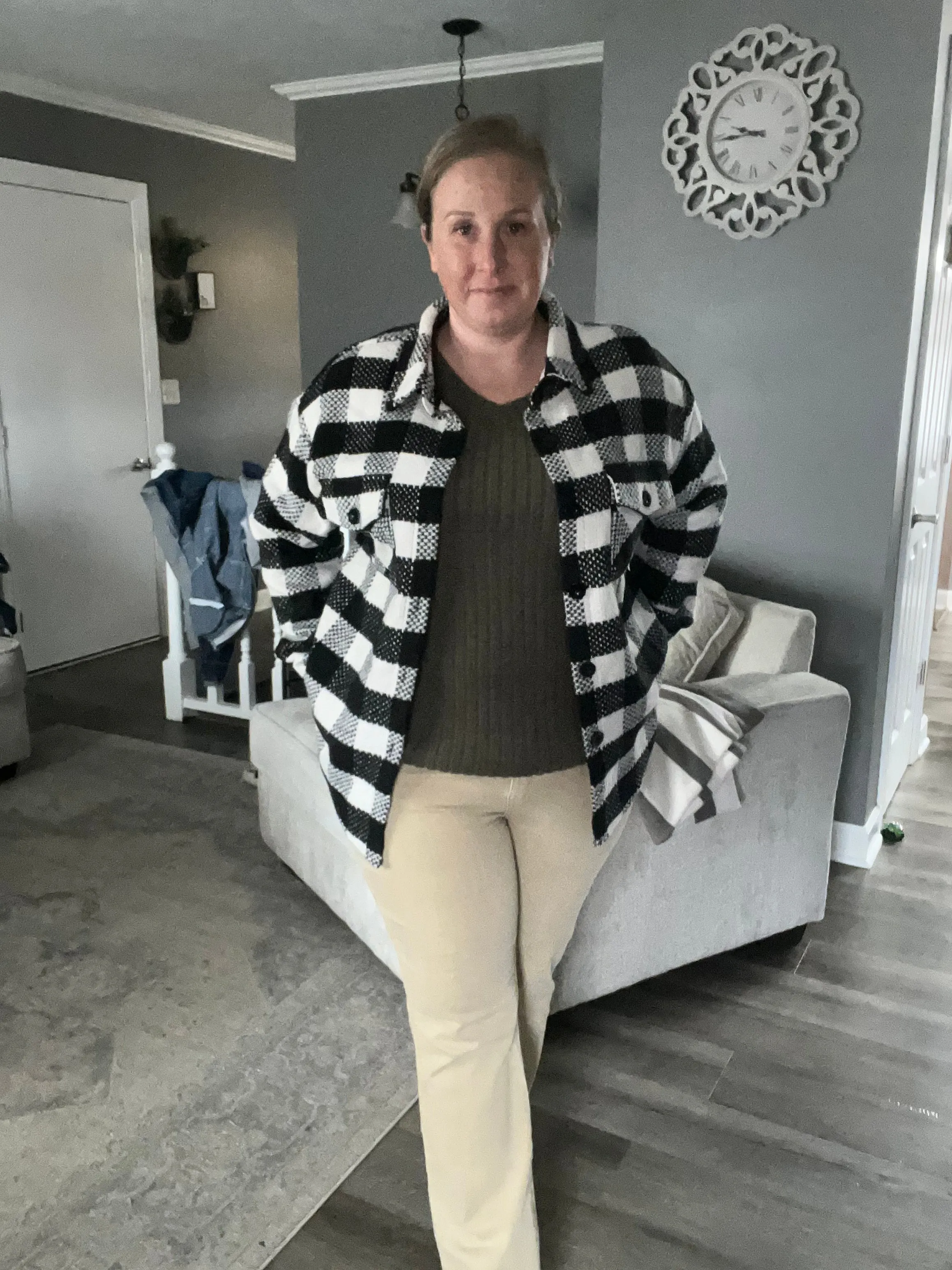 Black Plaid Textured Shacket FINAL SALE