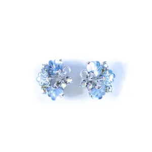 Blue Glass Fan Earrings