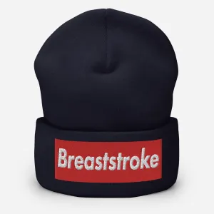Breaststroke Swimmer Cuffed Embroidered Beanie