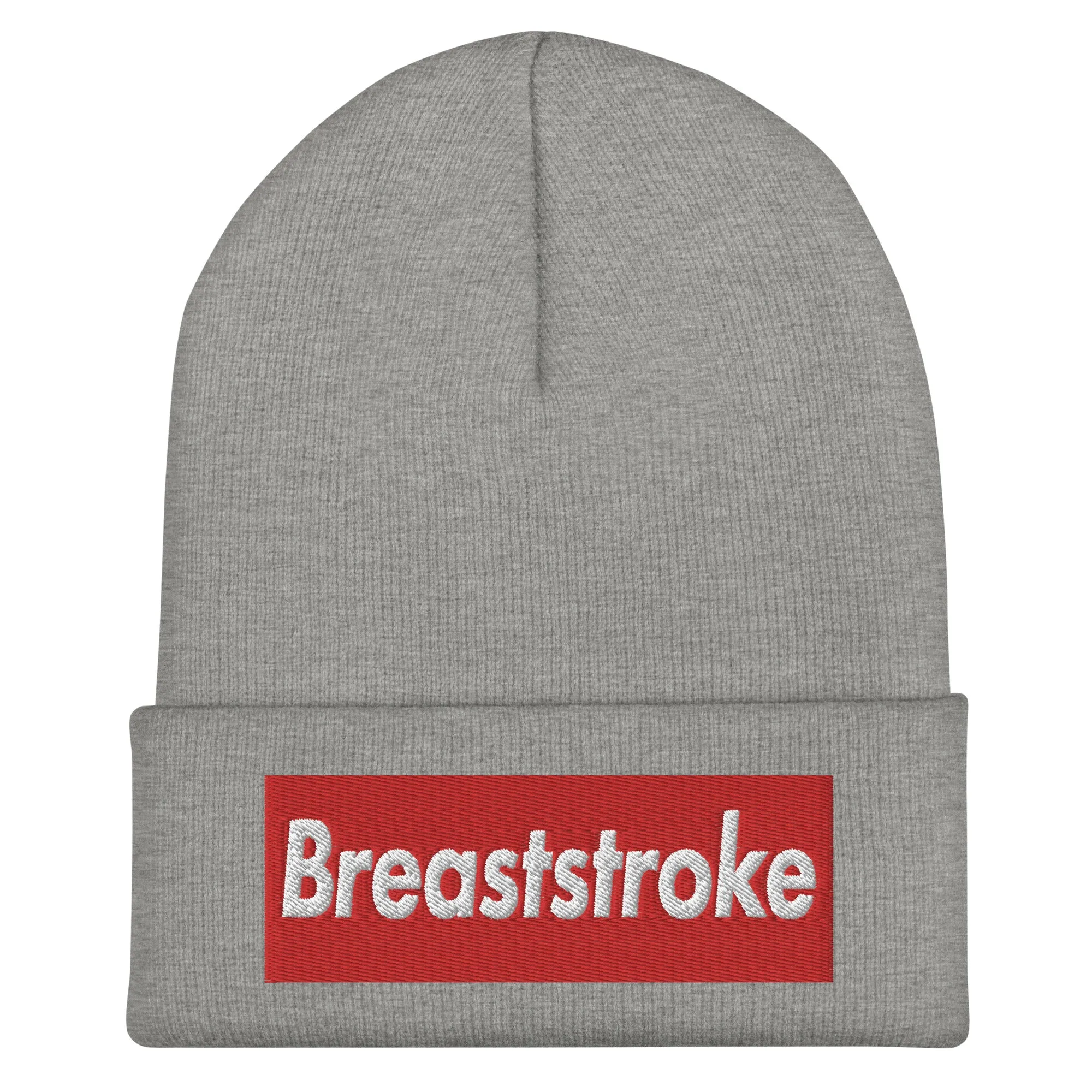 Breaststroke Swimmer Cuffed Embroidered Beanie