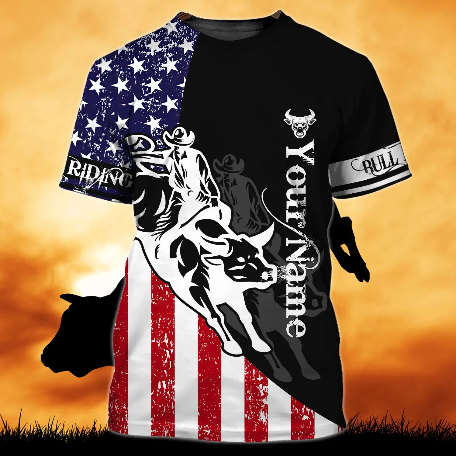 Bull Rider - Personalized Name 3D Tshirt - Nmd 54 (Only Sale Today)