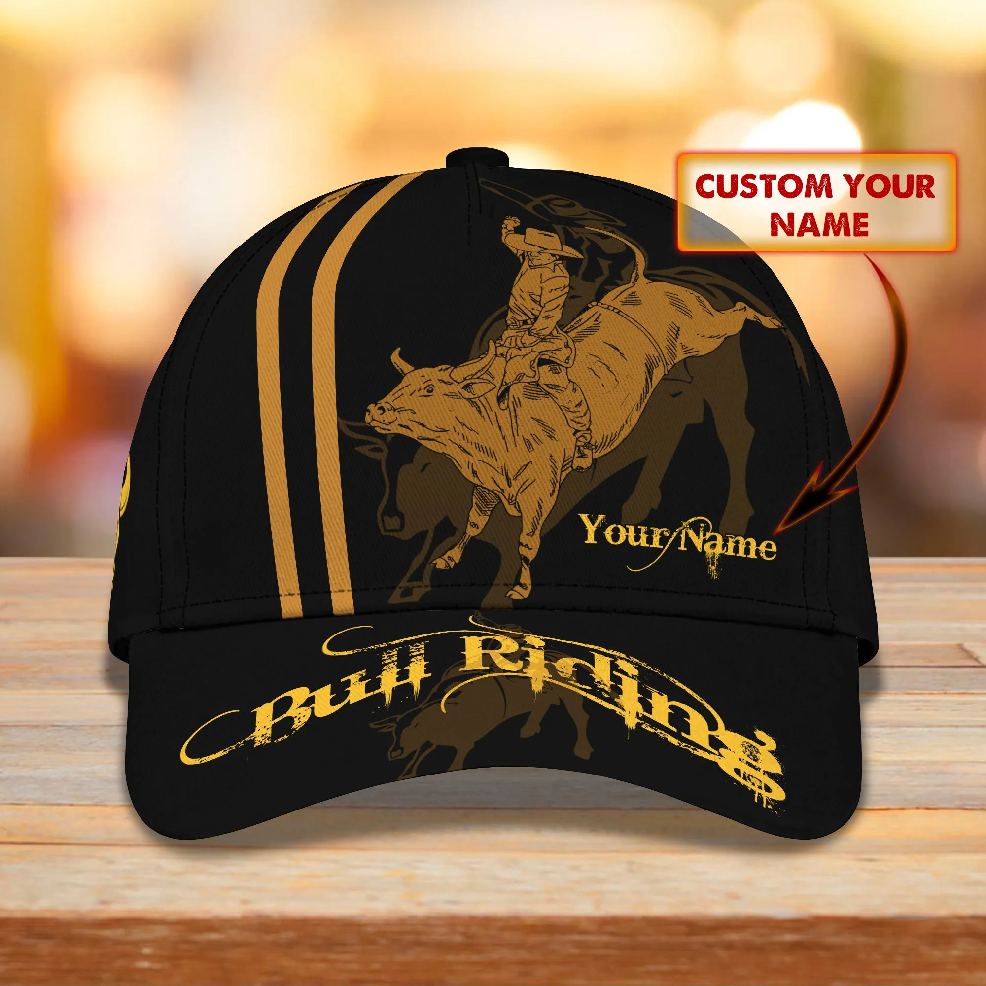 Bull Riding - Personalized Name Cap - Nmd 66