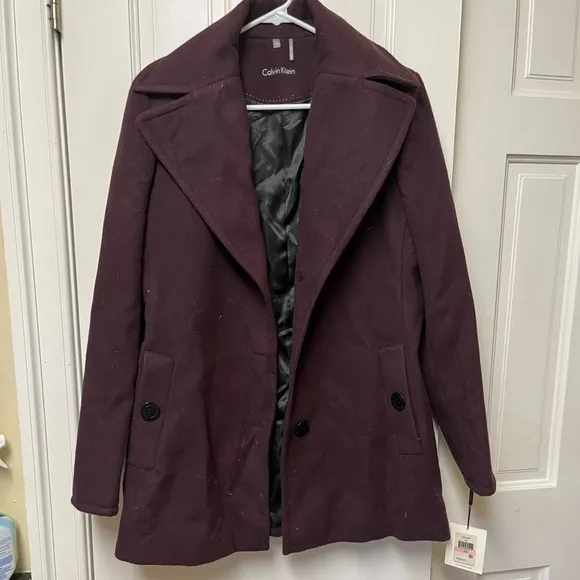 Calvin Klein Women's Peacoat | Size 10 | Burgundy