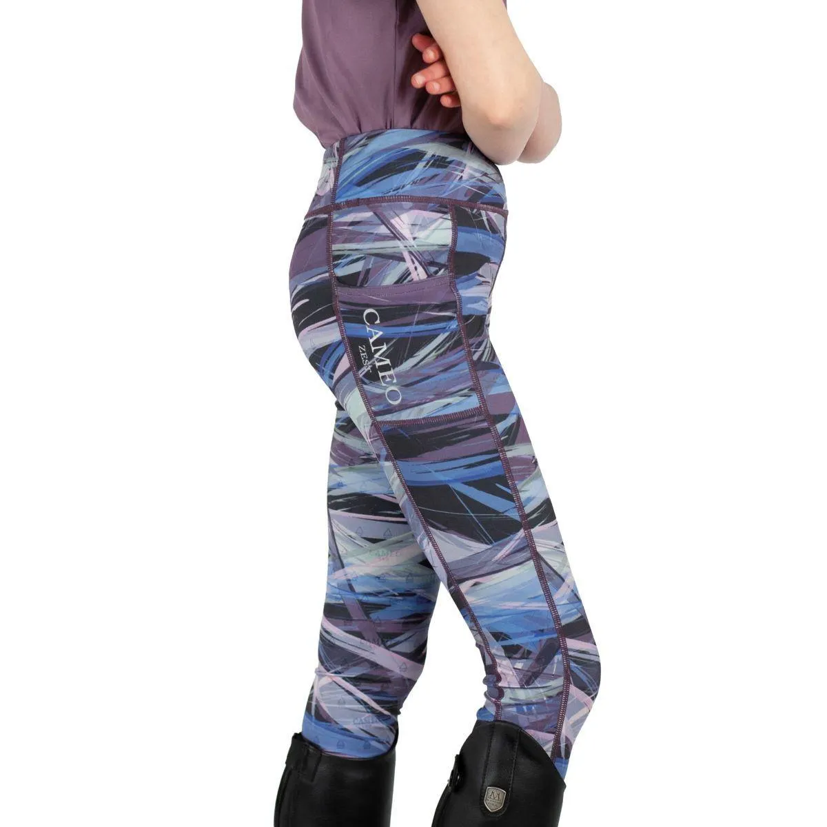 Cameo Equine Zest Junior Riding Tights with Silicone Seat & Phone Pocket