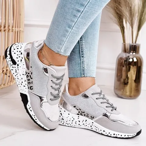 Caroline | Sneakers - Orthopædisk Komfort, Guld/Sølv