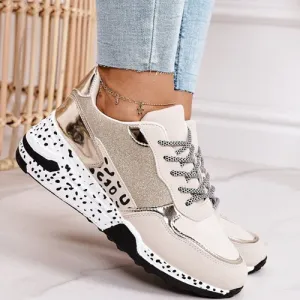 Caroline | Sneakers - Orthopædisk Komfort, Guld/Sølv