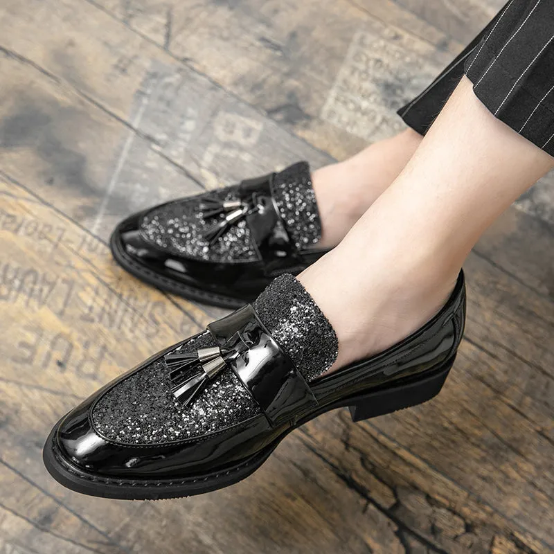 Casual Leather Nightclub Bling Party Tassel Shoes