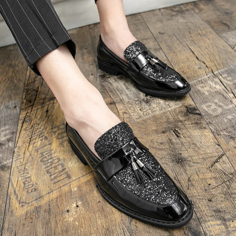 Casual Leather Nightclub Bling Party Tassel Shoes