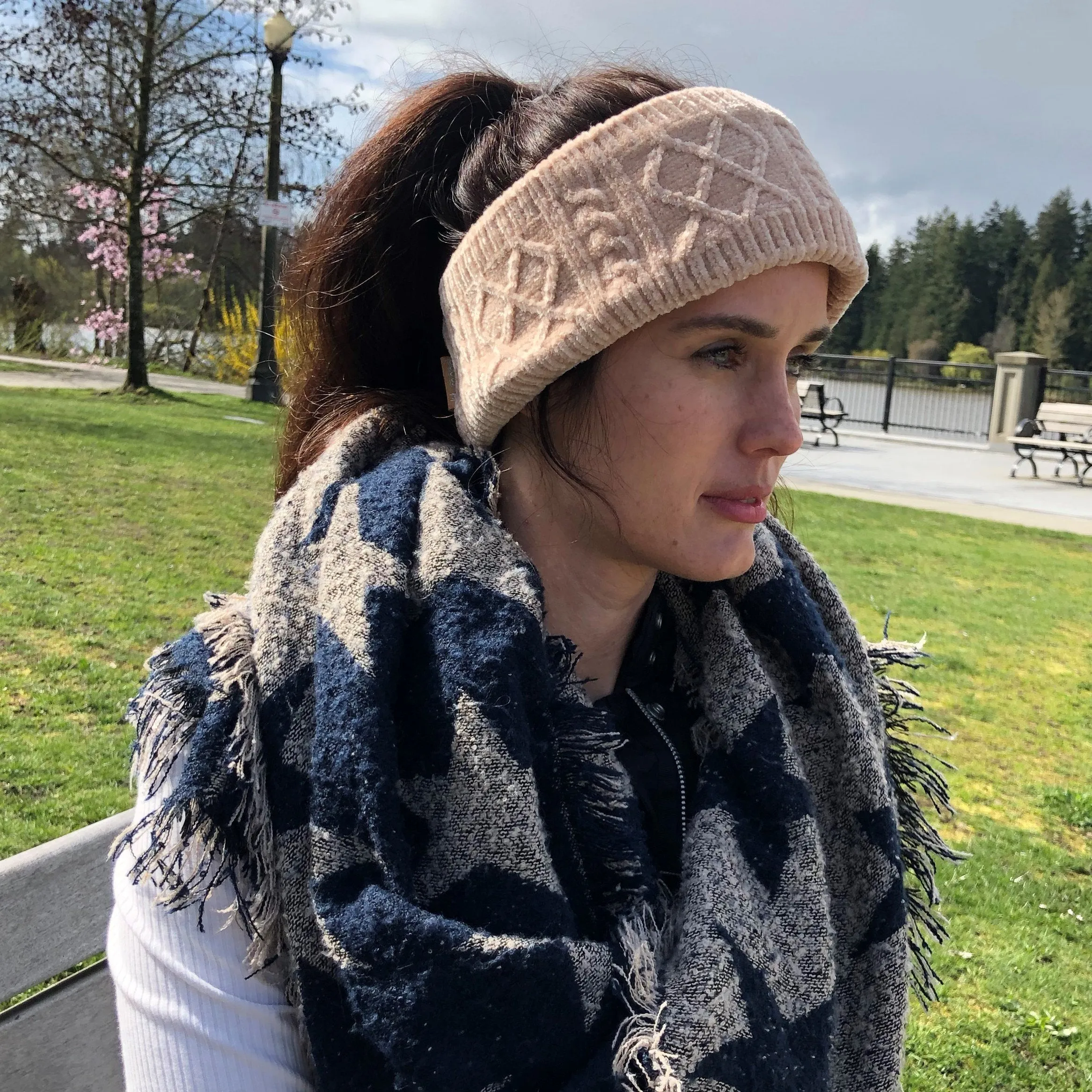 Chenille Knit Headband | Sand