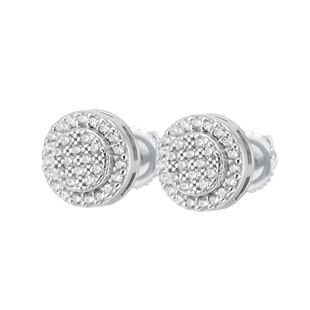Chic 8MM Round 0.32CT Moissanite 925 Sterling Screw back Earrings - M204799