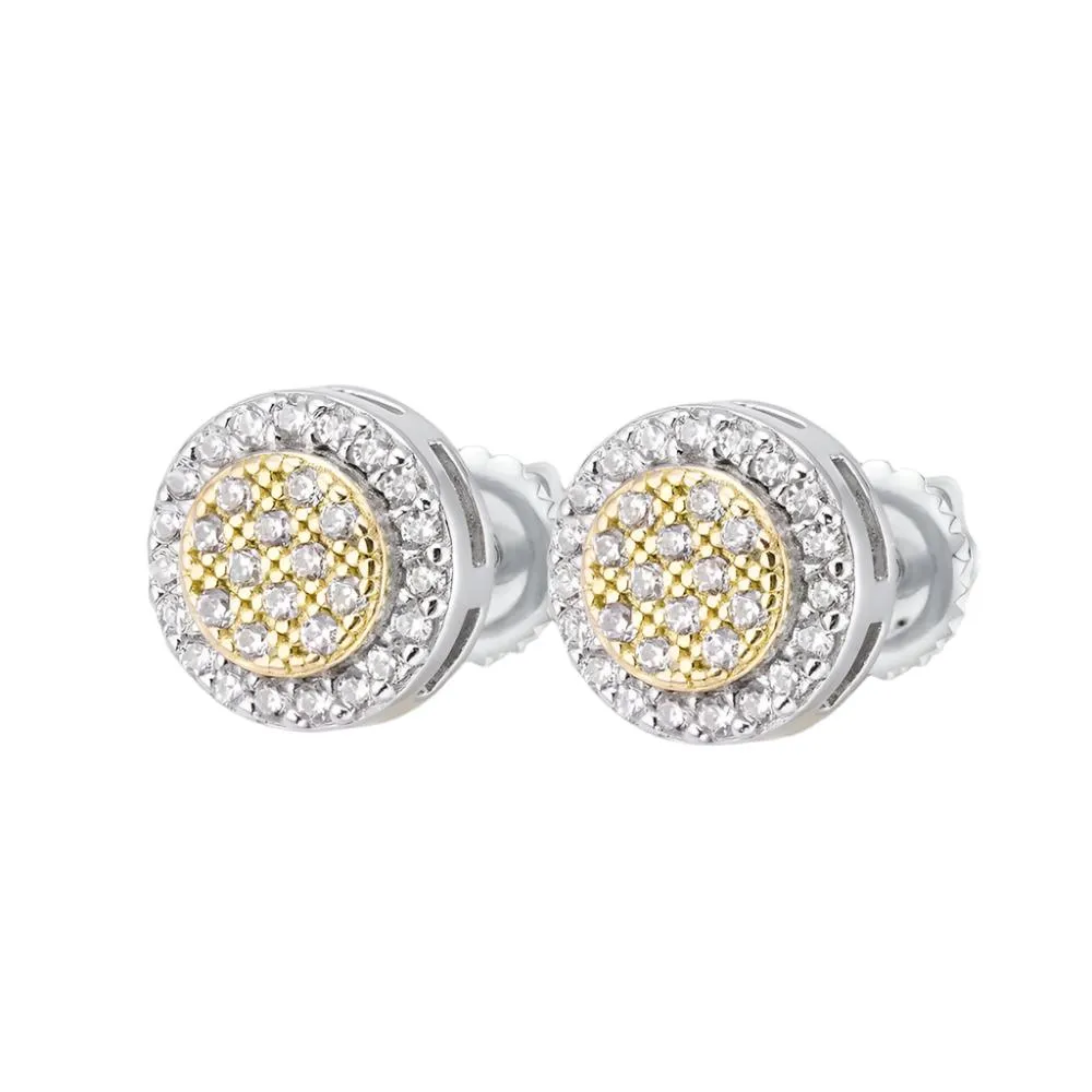 Chic 8MM Round 0.32CT Moissanite 925 Sterling Screw back Earrings - M204799