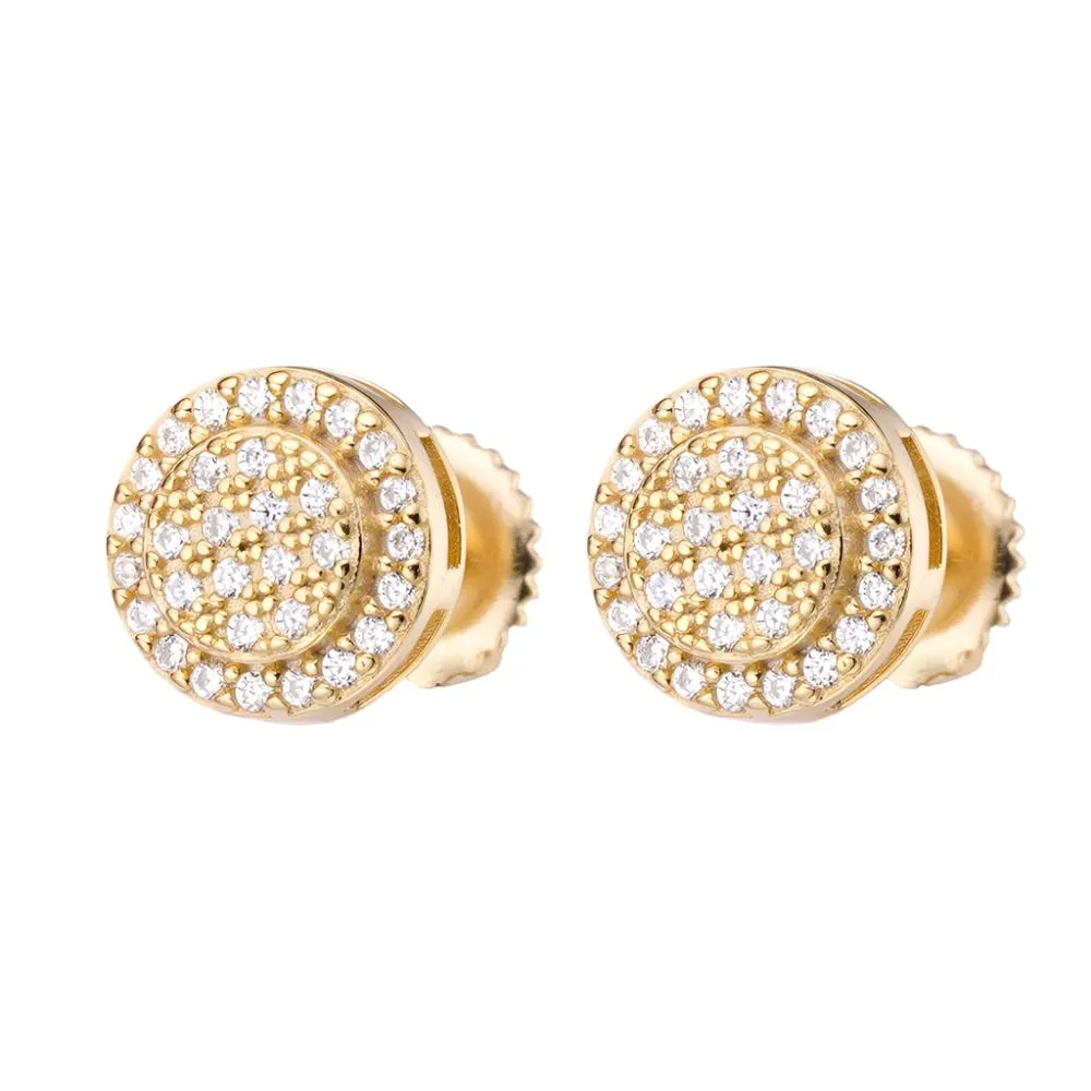 Chic 8MM Round 0.32CT Moissanite 925 Sterling Screw back Earrings - M204799