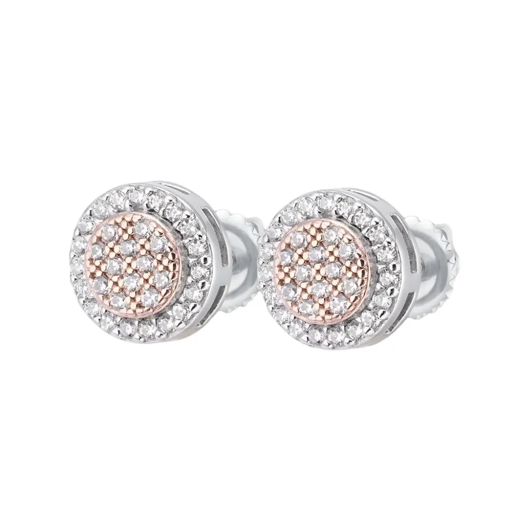 Chic 8MM Round 0.32CT Moissanite 925 Sterling Screw back Earrings - M204799