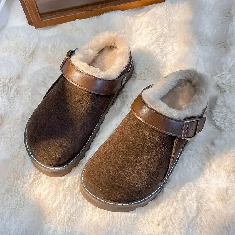 Chic Suede Clogs with Warm Lining for Women | Elisa