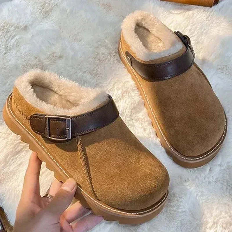 Chic Suede Clogs with Warm Lining for Women | Elisa