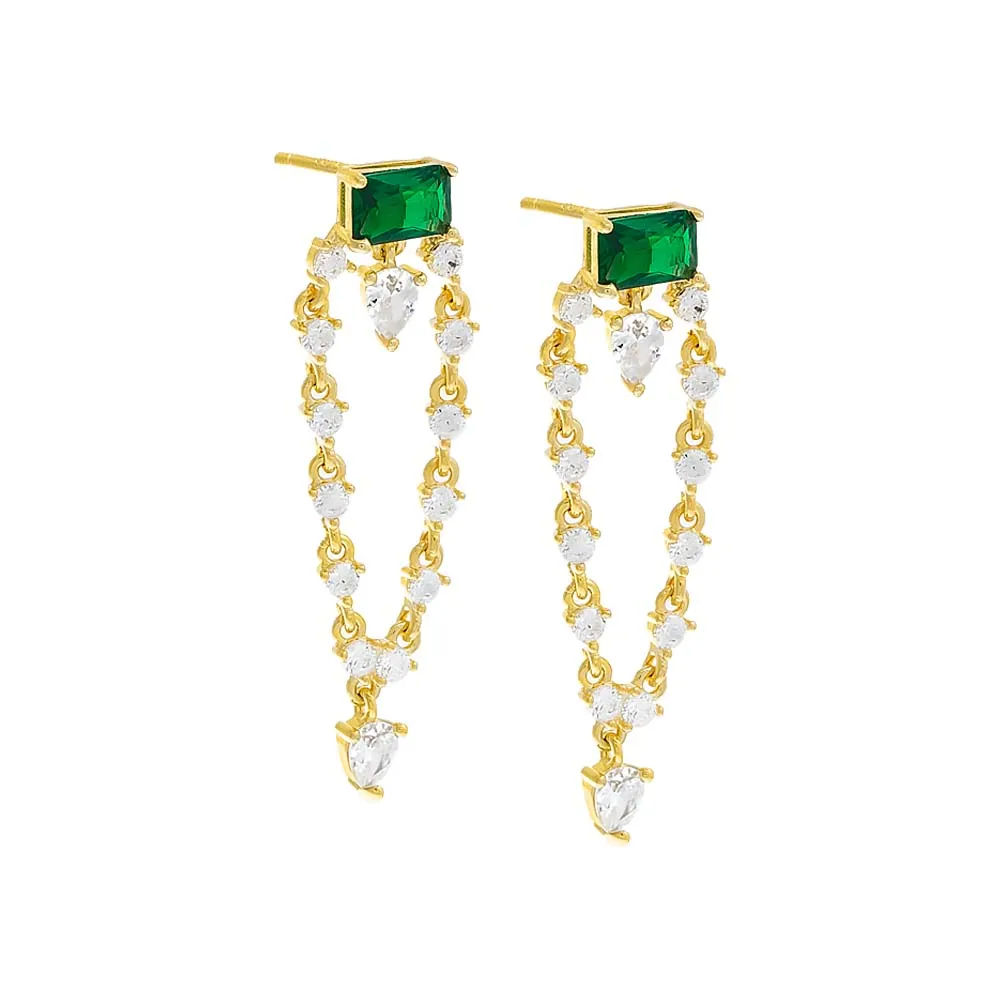 Colored Multi Shape Drop Stud Earring