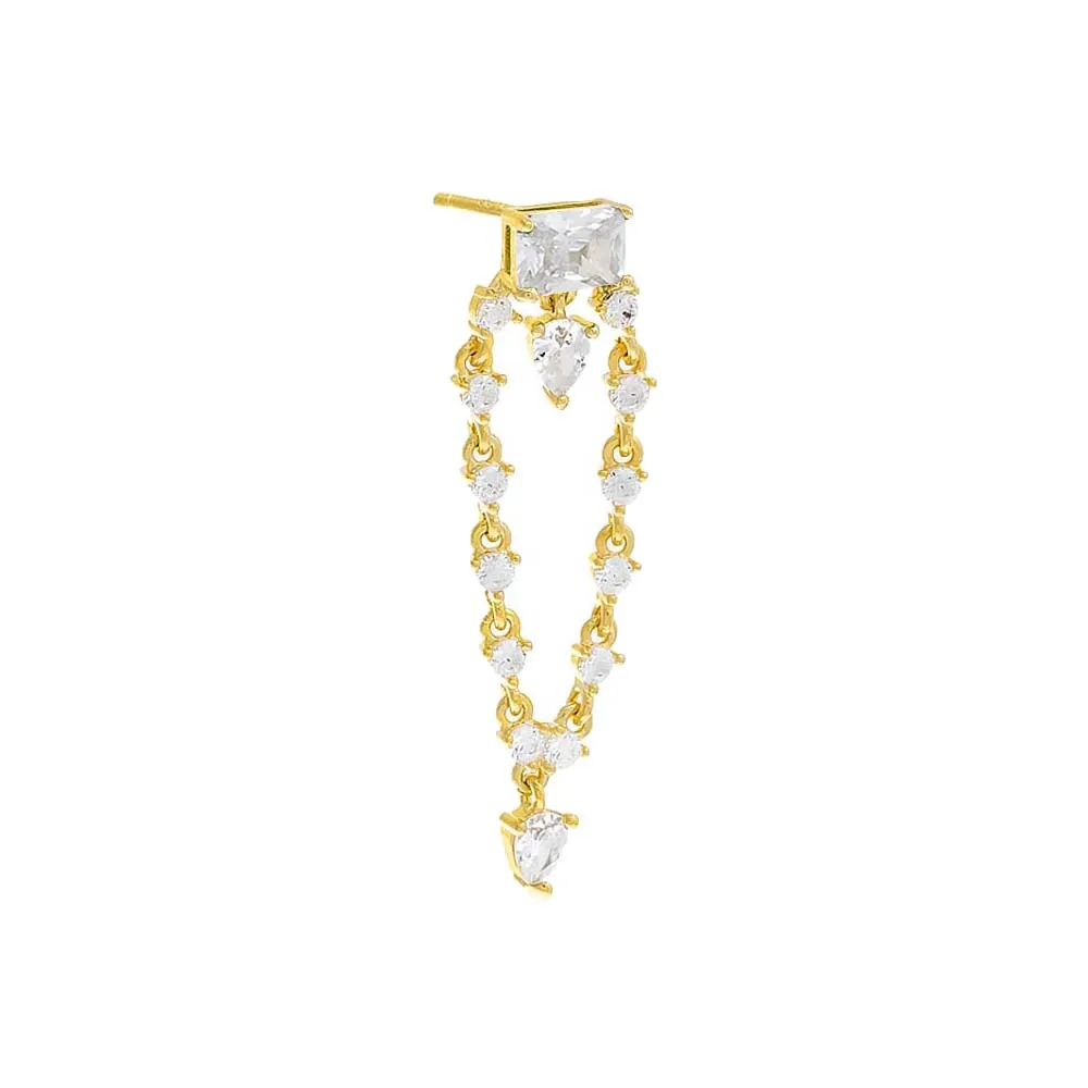 Colored Multi Shape Drop Stud Earring