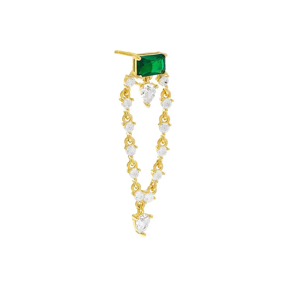 Colored Multi Shape Drop Stud Earring